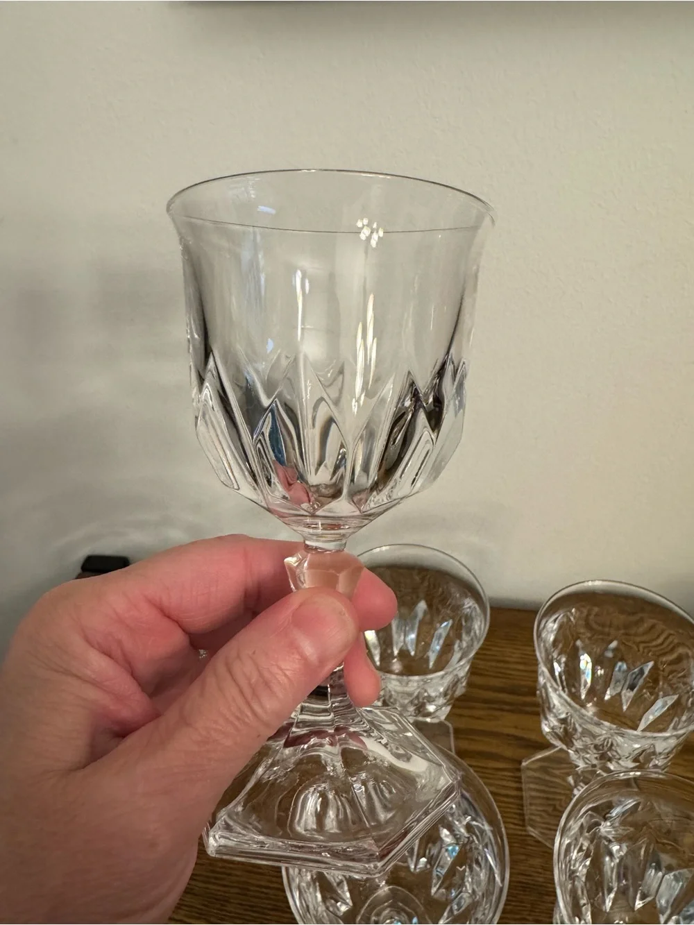 Cristal d’Arques Chaumont Wine Goblets Set of 6 Vintage 5.25” French Glass
